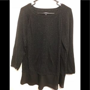 Black sweater with sheer trim Sz XL